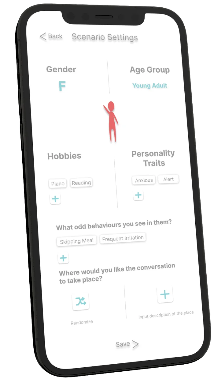 Personalized chat schedule screen