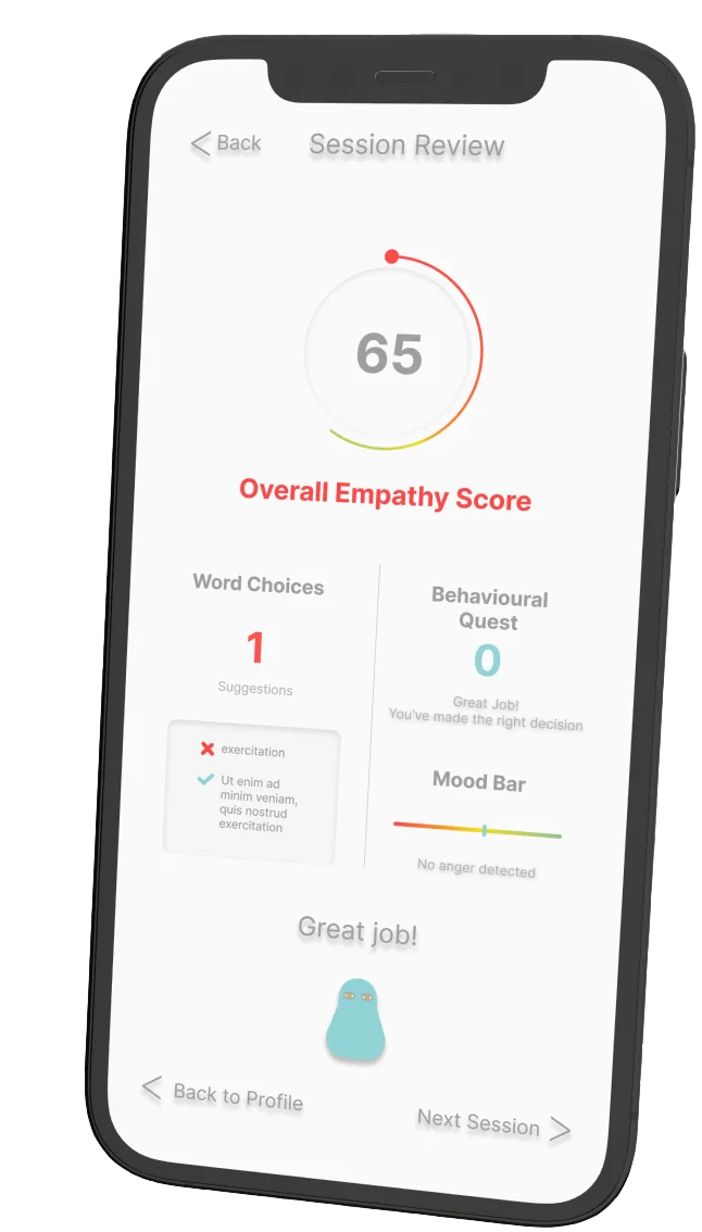 Self-evaluation screen