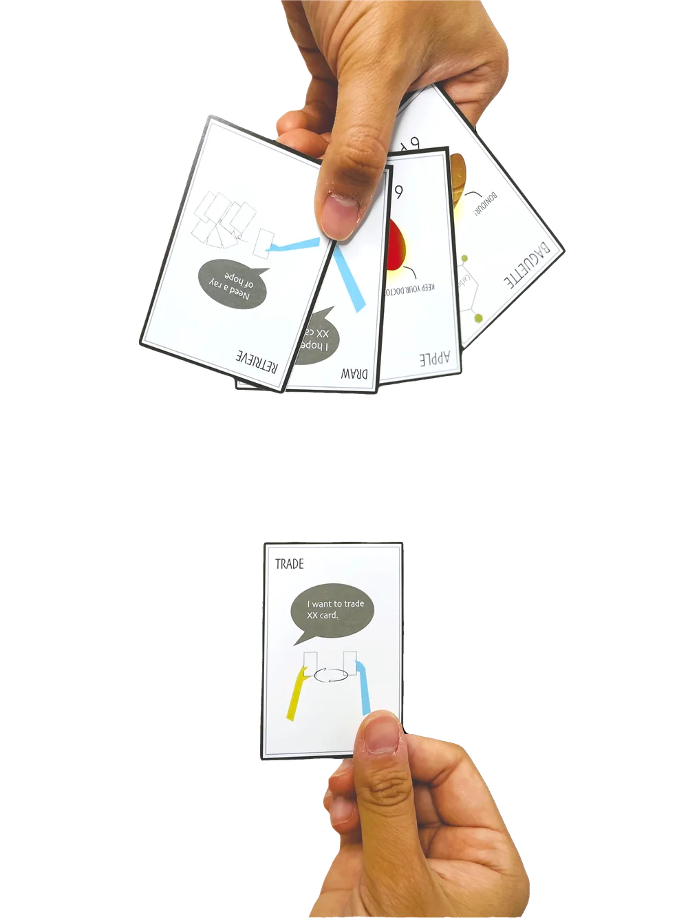 Hand holding a fan of cards