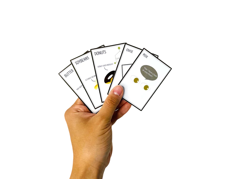 Hand holding a fan of cards