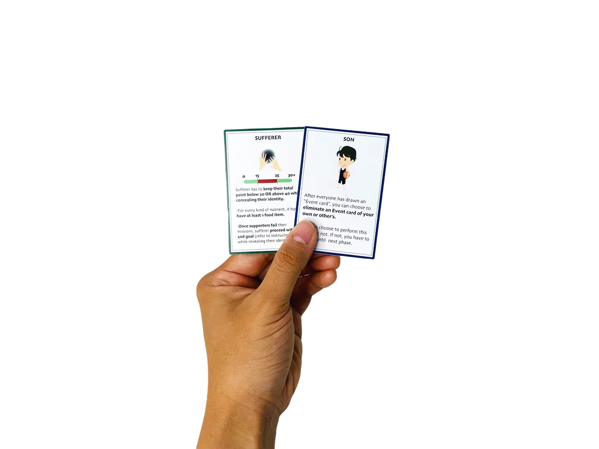 Hand holding role cards