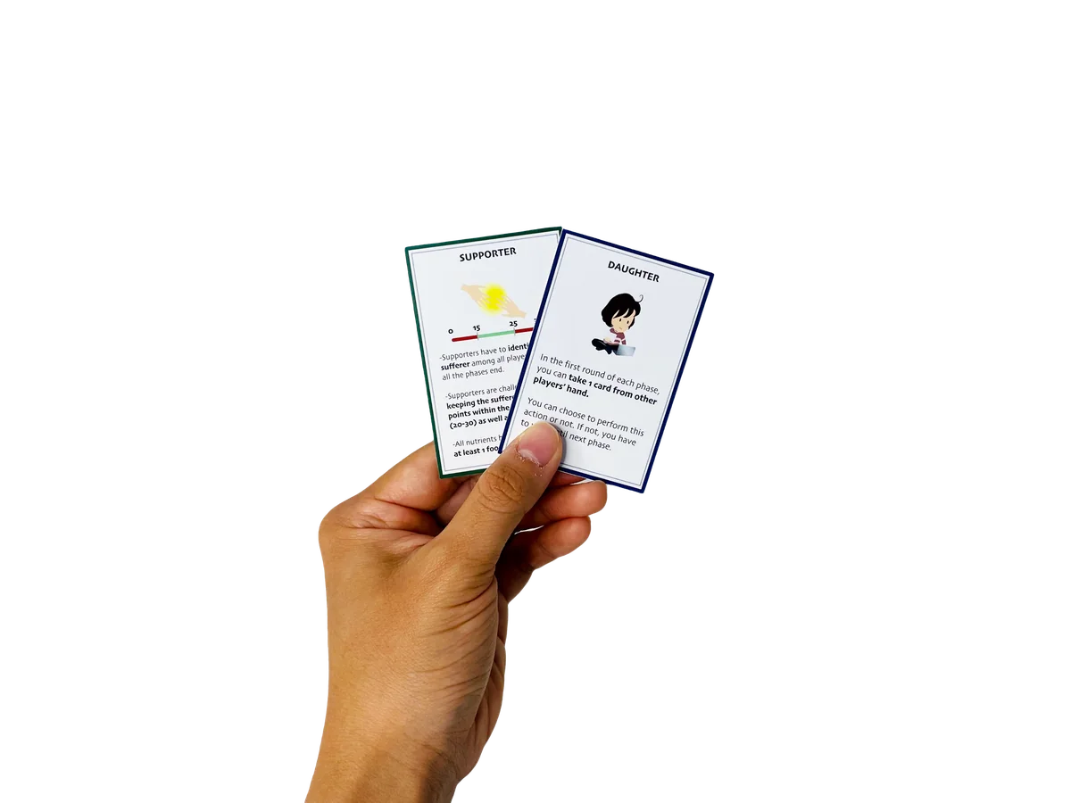 Hand holding role cards