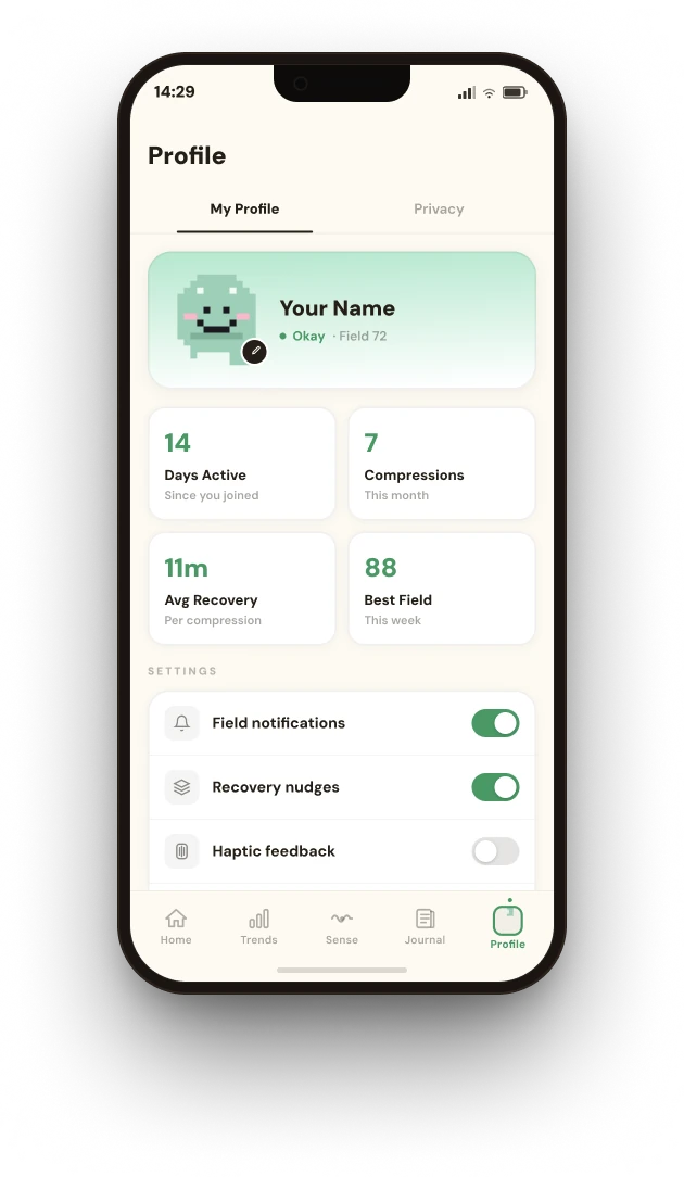 Profile screen